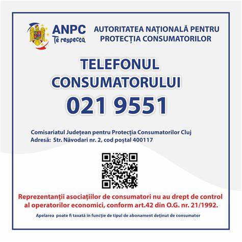 Telefon protectia consumatorului Cluj: 0219551